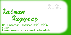 kalman hugyecz business card